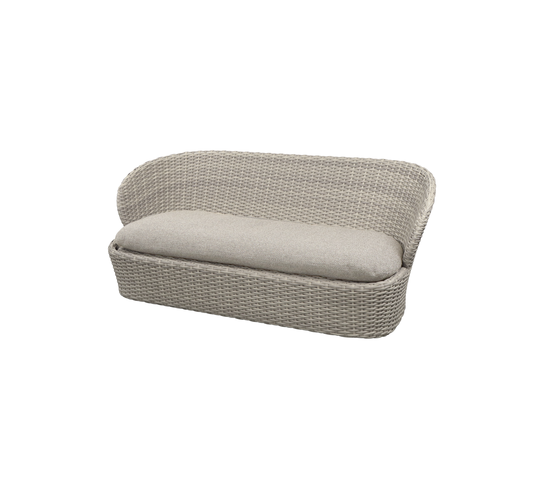 Stilfuld to-personers sofa med vævet design og blød pude, perfekt til komfortable siddepladser i enhver indstilling.