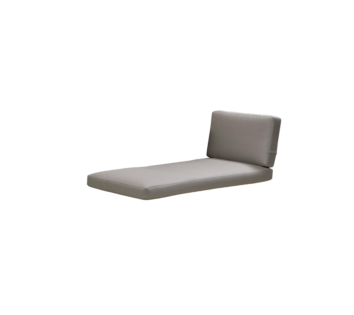 Moderne grå loungestol med et enkelt design og et støttende rygstykke, perfekt til afslapning.