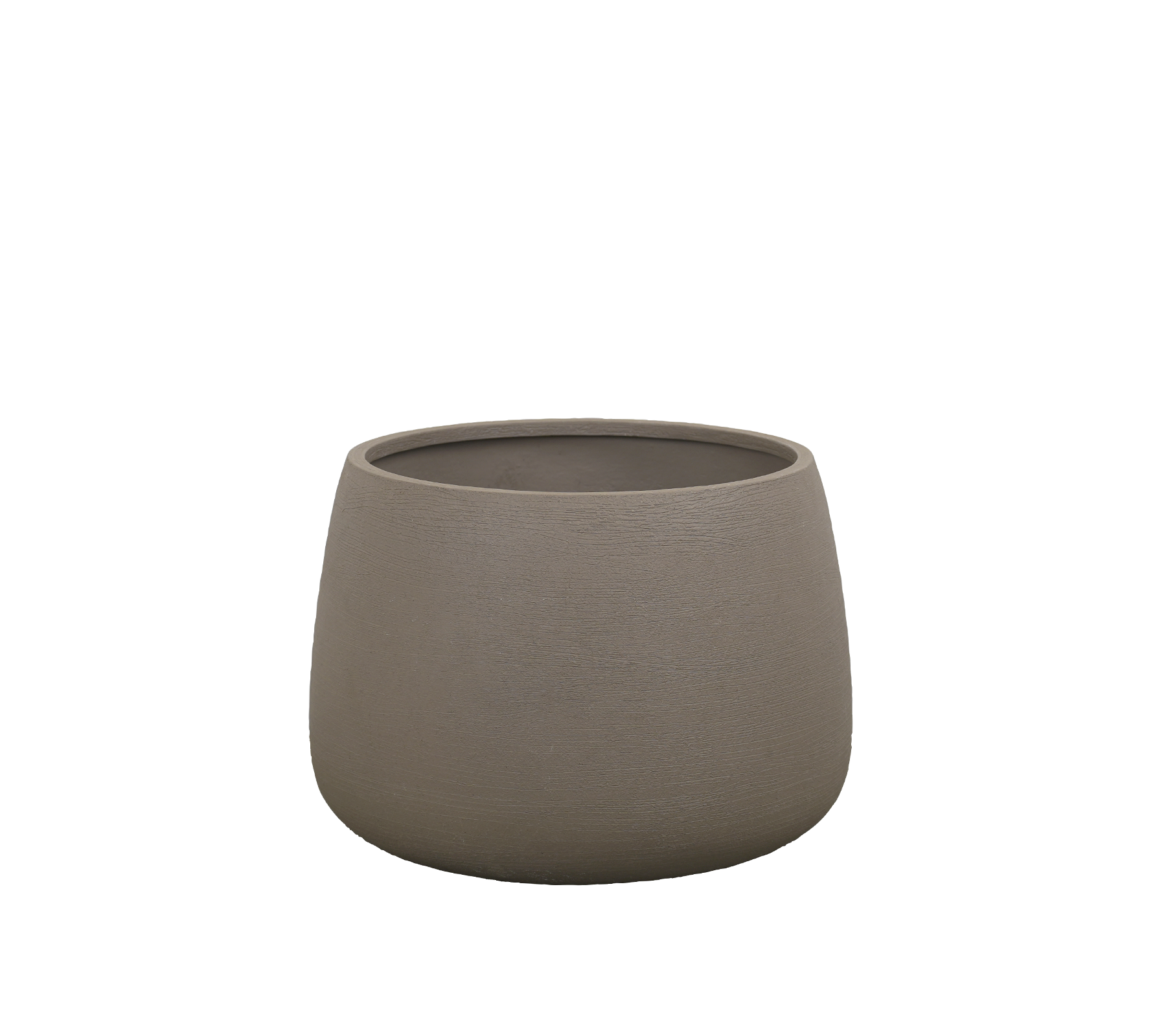 Moderne taupe plantekrukker med et enkelt design.