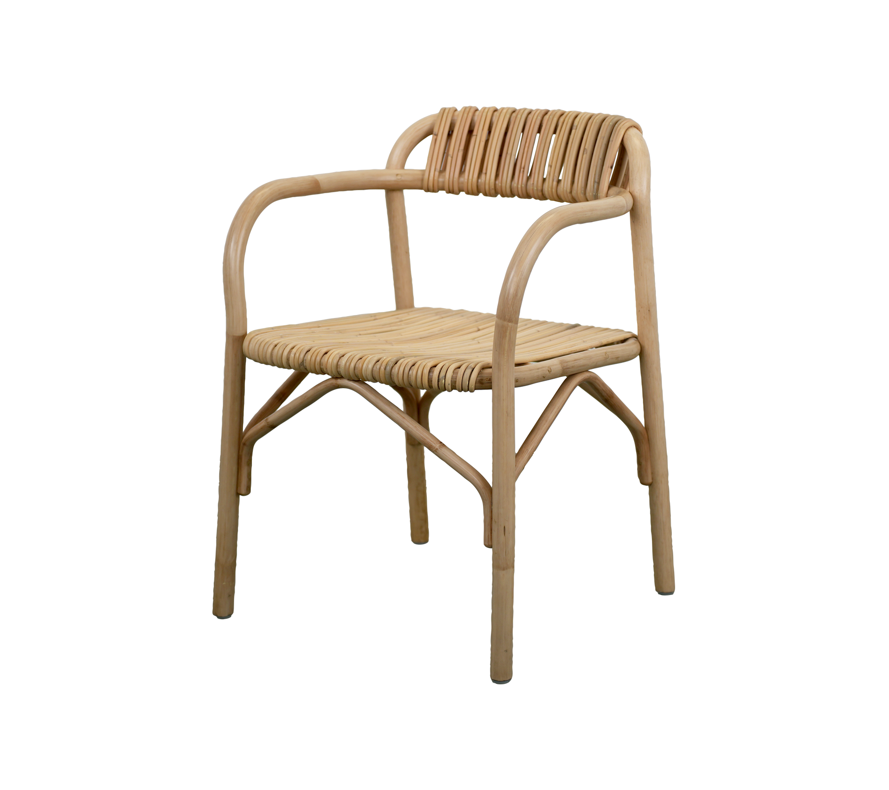 Naturligt farvet stol med minimalistisk design.