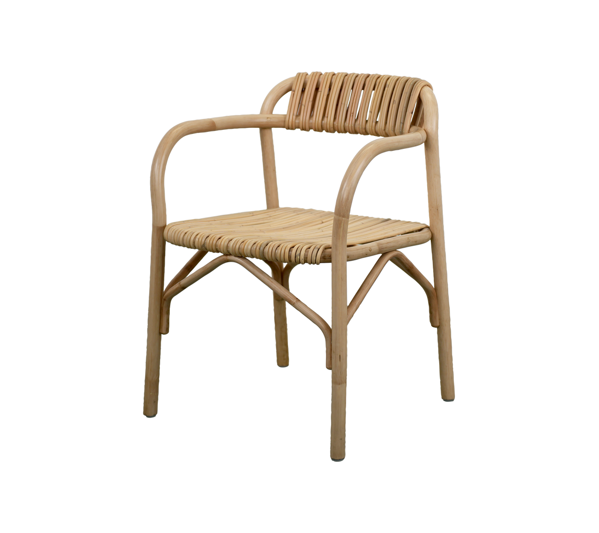 Naturligt farvet stol med minimalistisk design.