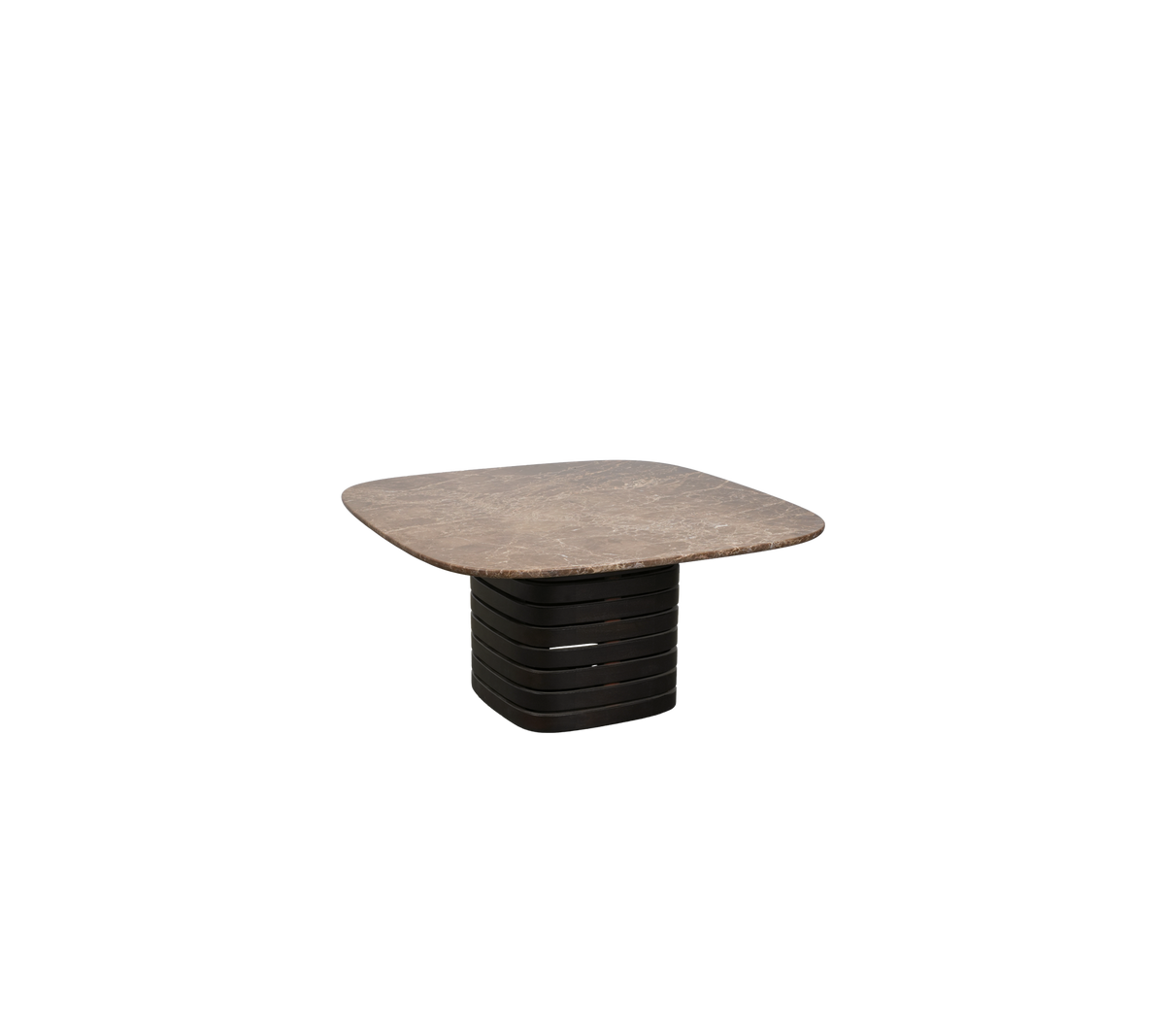 Moderne mørkebrunt bord med unikt design.