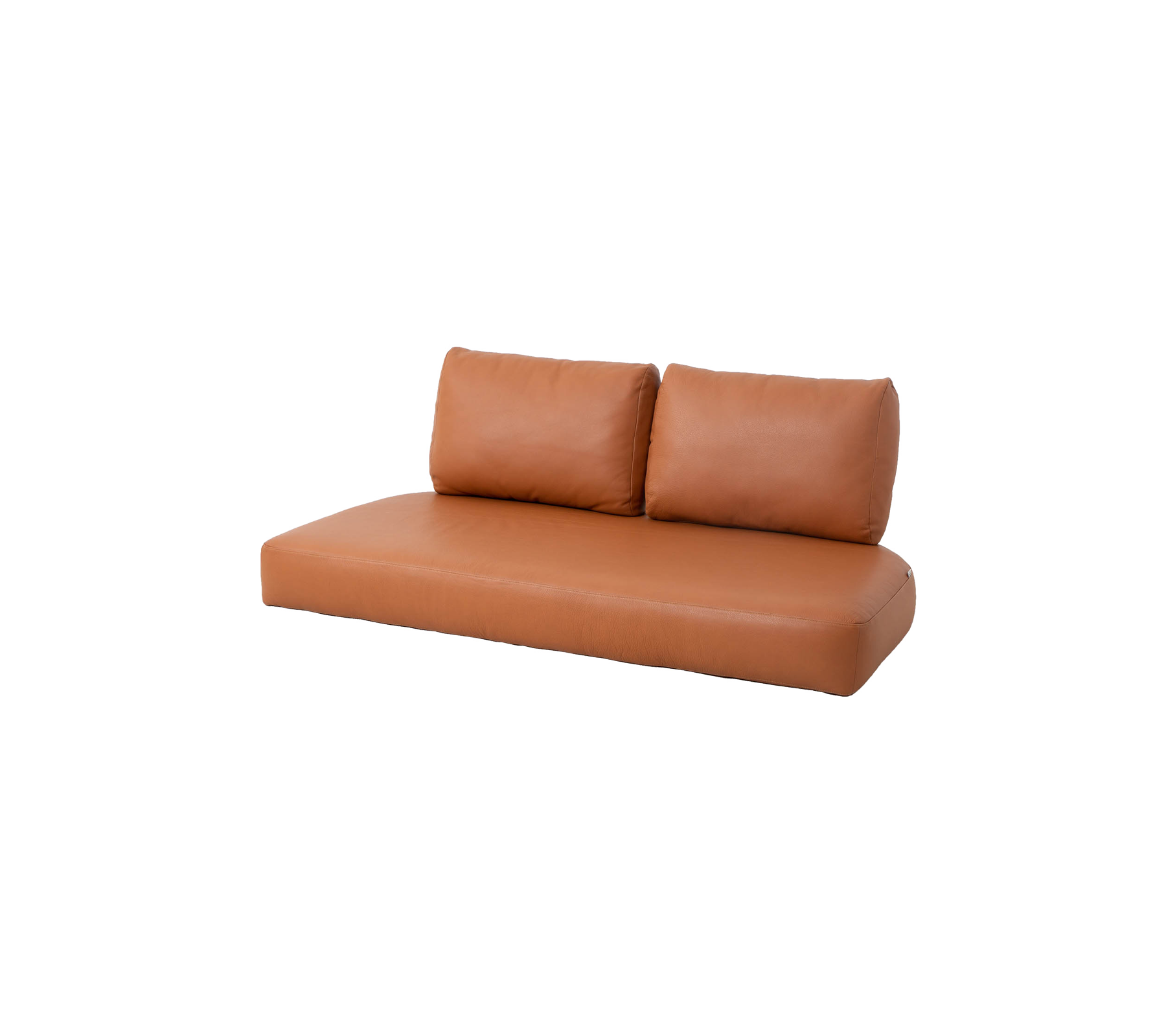 Brun sofa med to rygpuder, der har et slankt og moderne design. Perfekt til stilfuld siddeplads i ethvert rum.