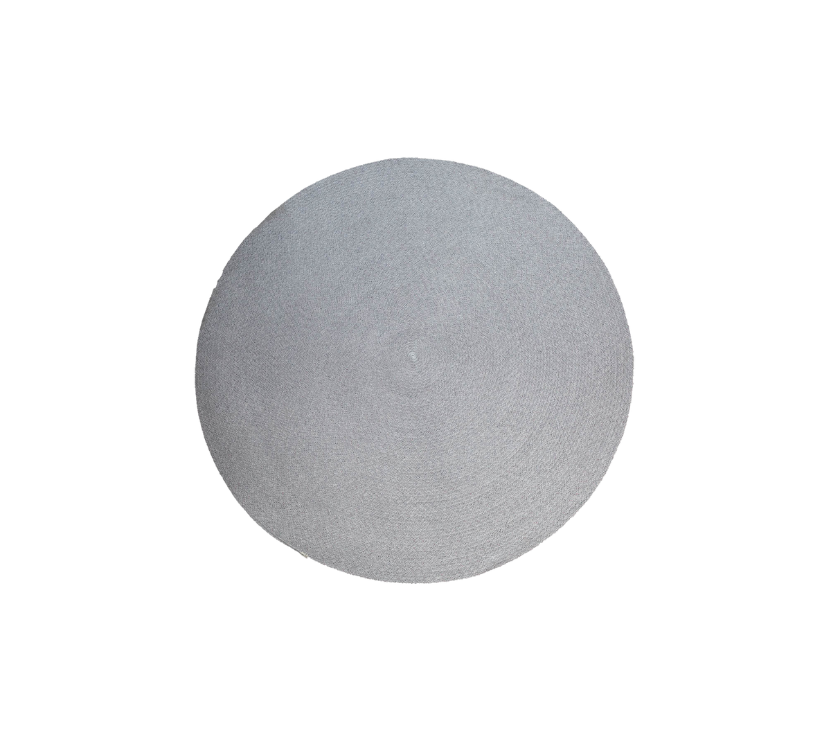 Dot udendørs tæppe, 140 cm i diameter, flerfarvet med et svirlemønster, lavet af Cane-line Soft Rope. Simpelt og elegant fladvævd design til udendørs rum.