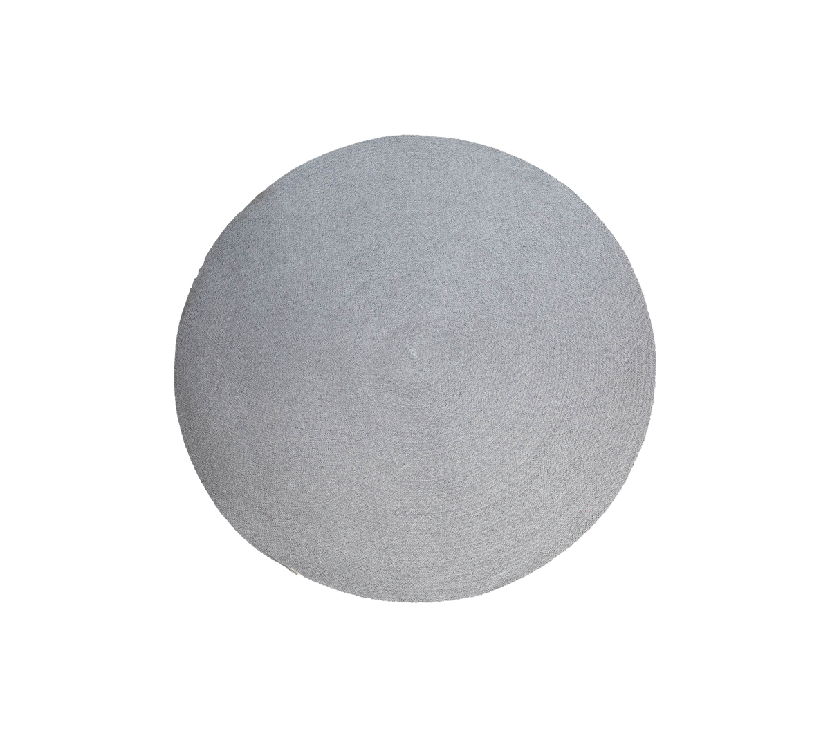 Plet udendørs tæppe, 200 cm i diameter, multicolorer med et spiralmønster, lavet af Cane-line Soft Rope. Simpelt og elegant fladt vævdesign.
