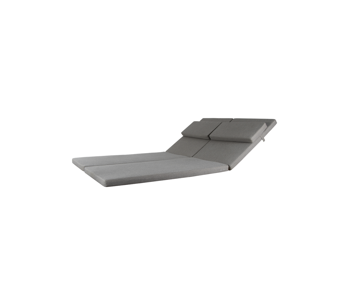 Strømlinet, moderne loungestol med en buet design og blødt gråt betræk, perfekt til afslapning og stil.