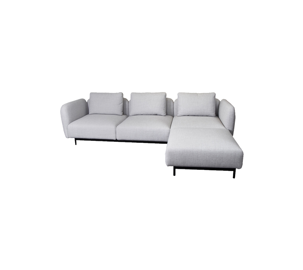 Aura 3. pers. sofa, m/højt armlæn & chaiselong, venstre (1.2)