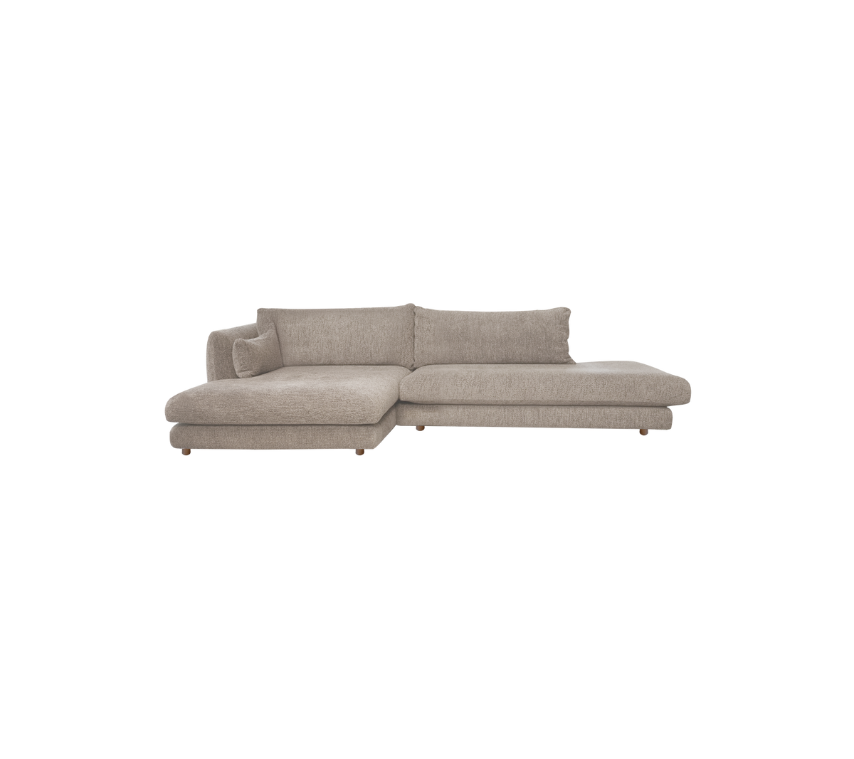 Lysbrun moderne sofa med et afslappet design.
