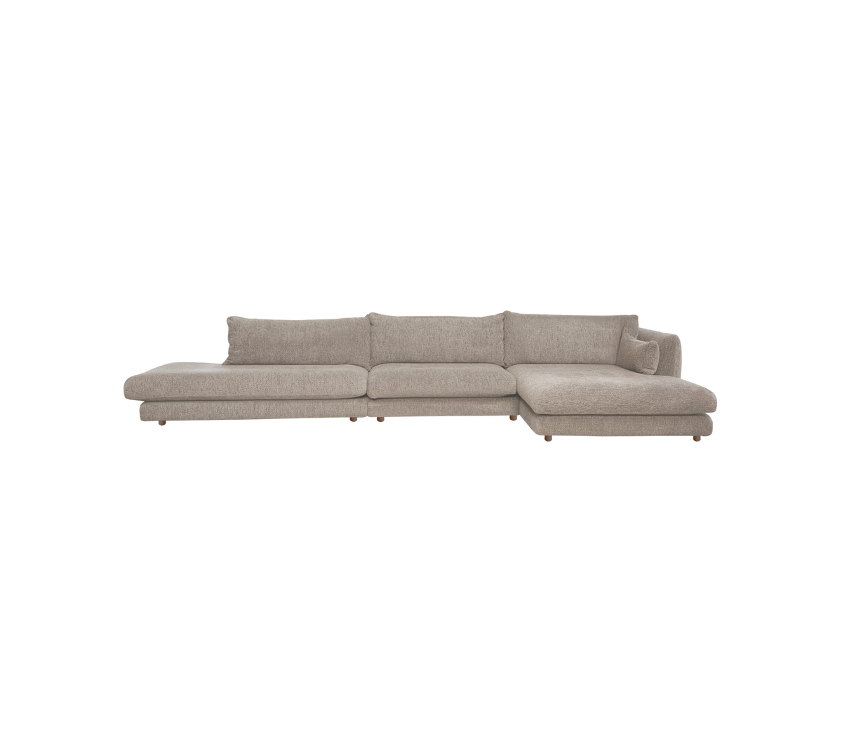 Lysbrun moderne sofa med et nutidigt design.