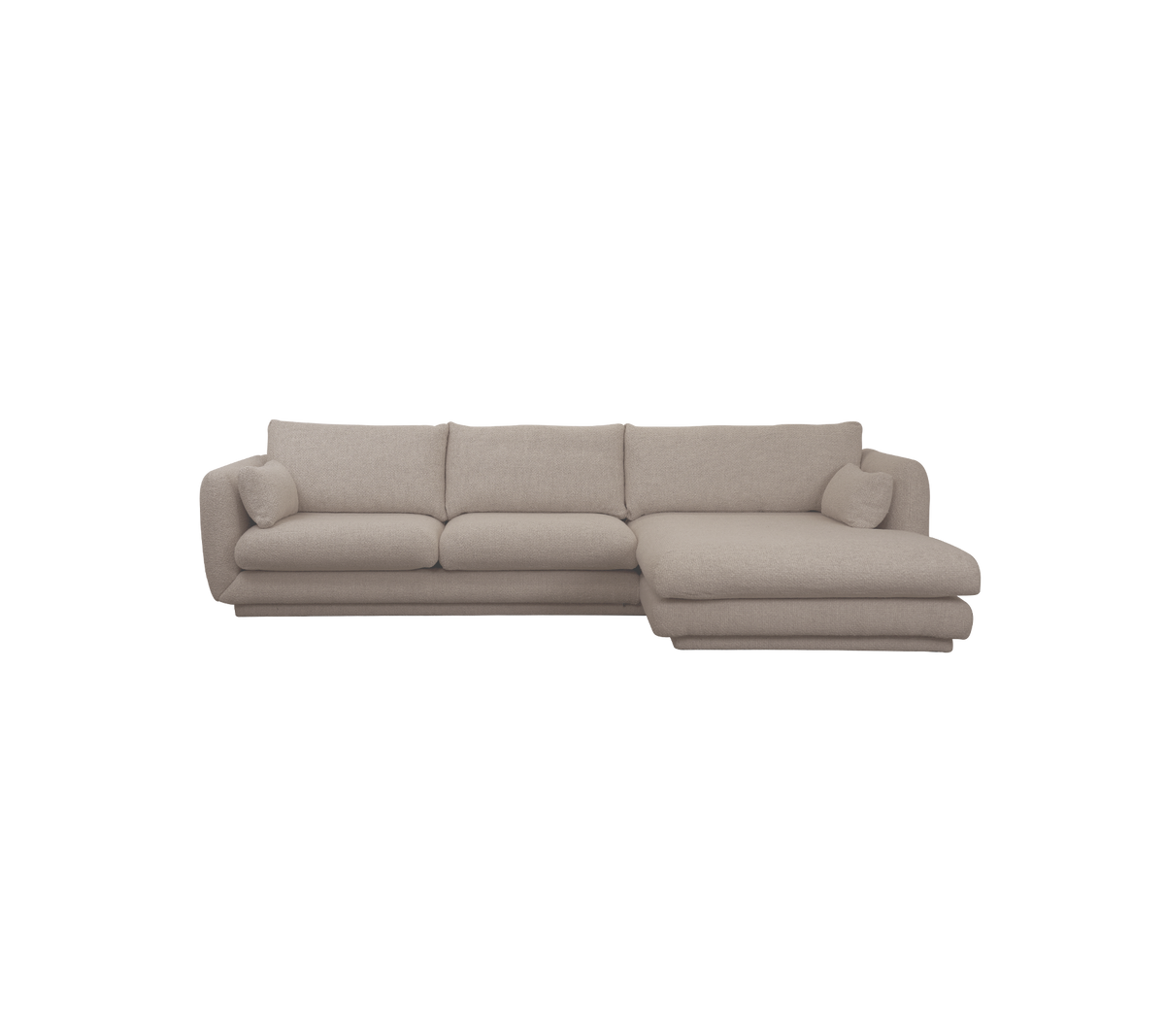 Lysbrun sektionel sofa med et moderne design.