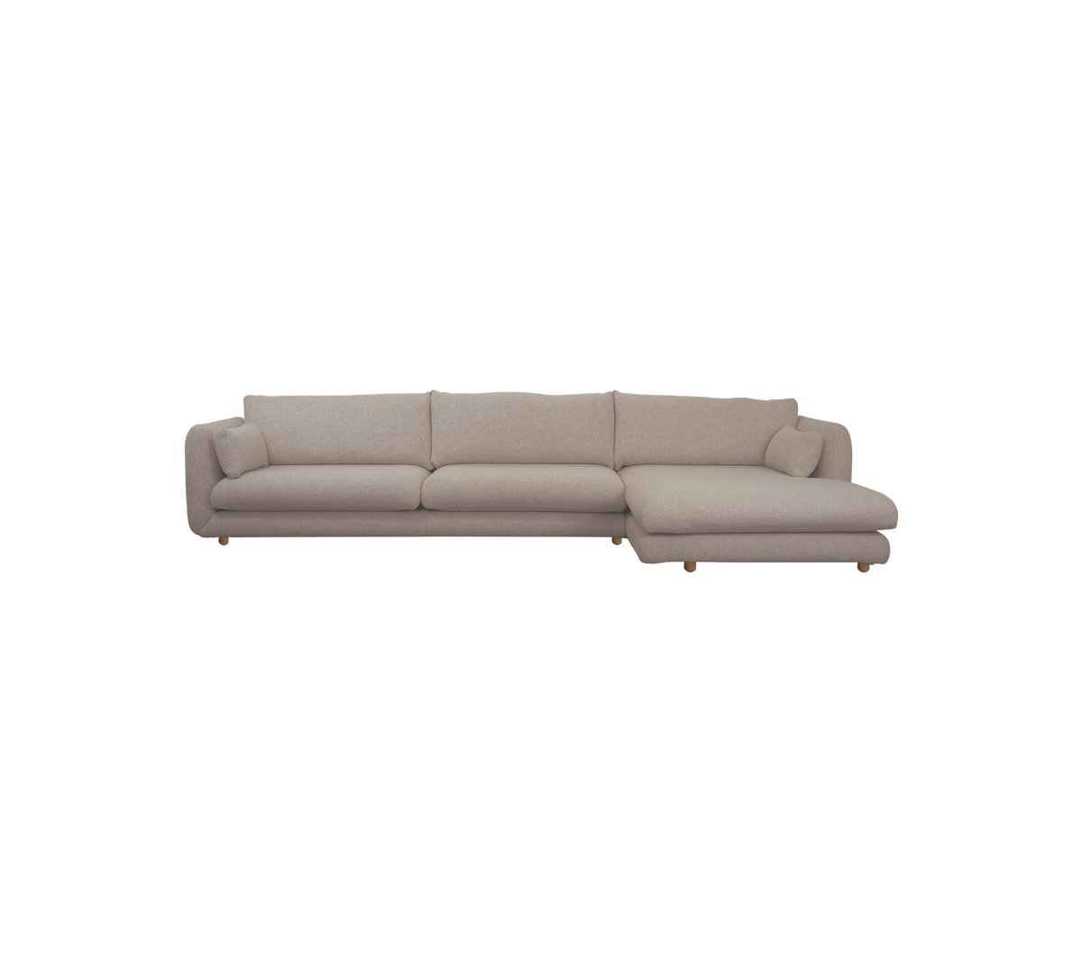 Lysbrun moderne sektionel sofa i et nutidigt design.