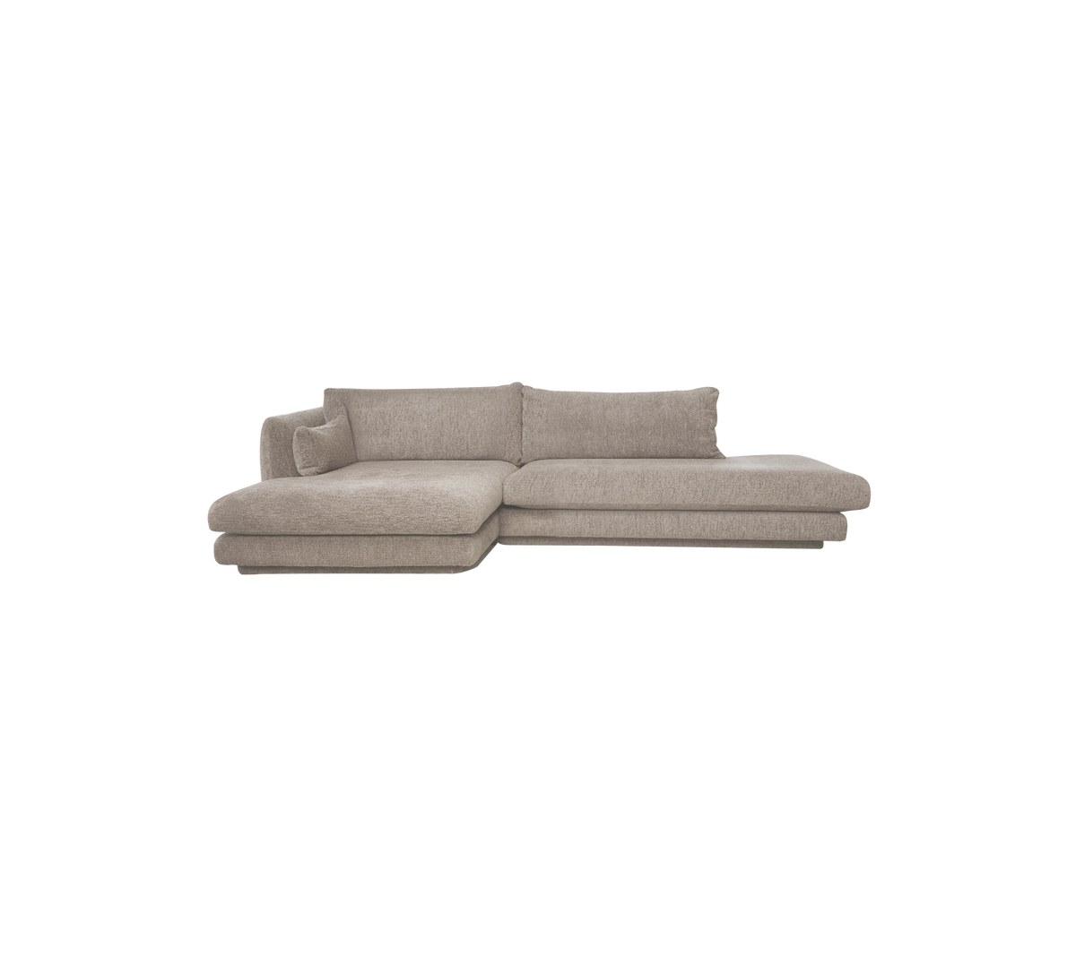 Lysbrun moderne sofa med et sektionelt design.