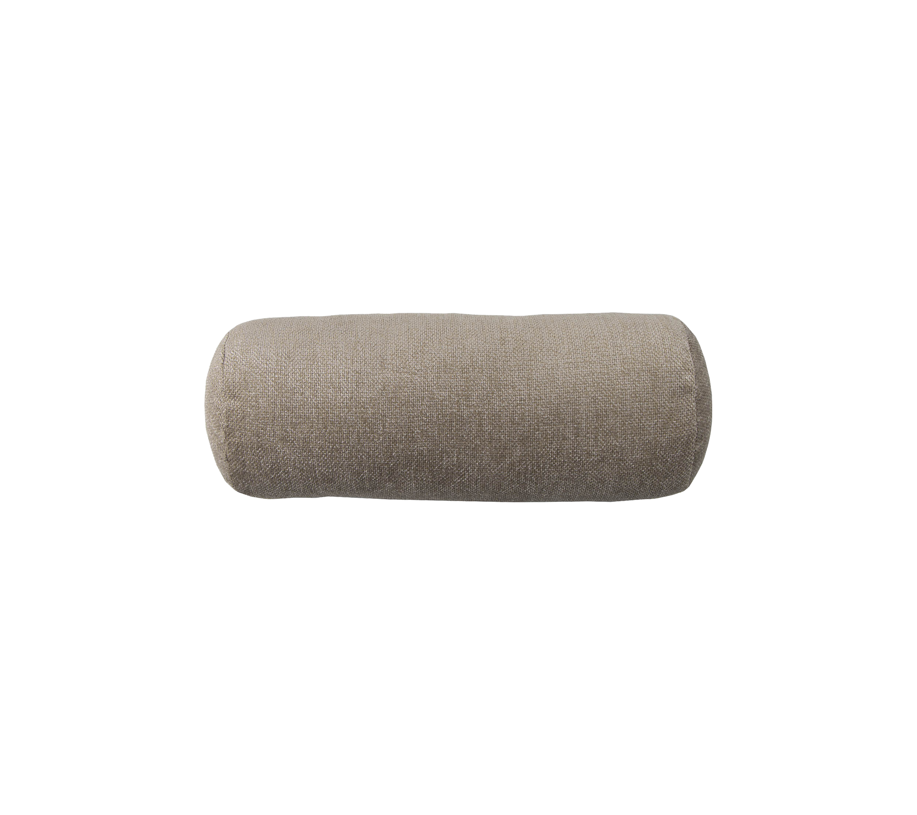 Beige cylindrisk pude med en struktureret overflade, ideel til dekorativ eller funktionel brug i forskellige omgivelser.