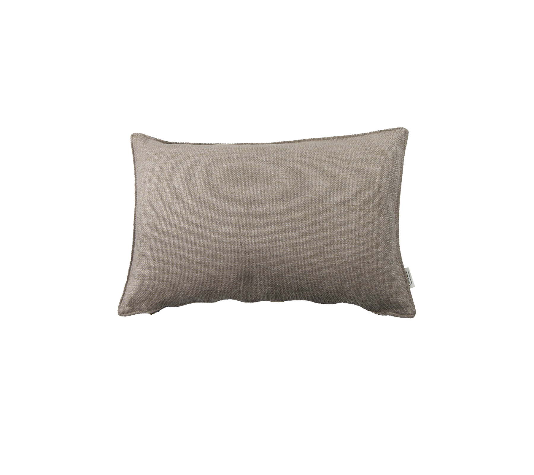 Rektangulær pude i blødt beige stof, med en struktureret overflade for ekstra komfort og stil.