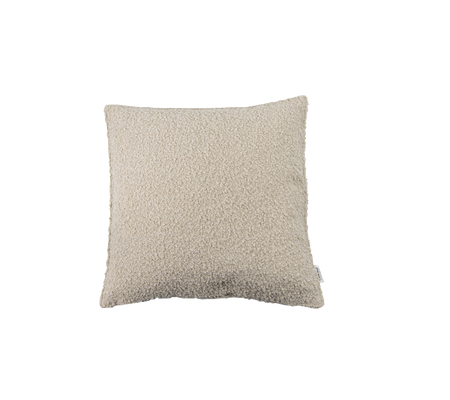 Square cushion i en blød beige tekstur, perfekt til at tilføje komfort og stil til ethvert siddeområde.