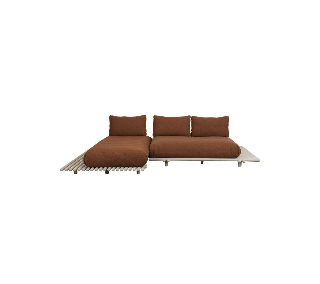 Sticks platform, sofa w/ chaise lounge